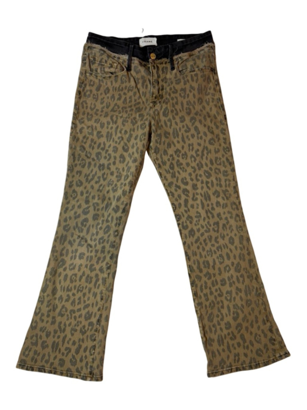FRAME Le Crop Mini Boot Leopard Cheetah Print Jeans Size 28 Y2K Indie Sleaze